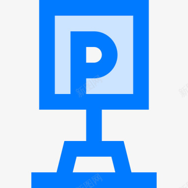 停车场城市便利设施3蓝色图标图标