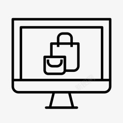 电子商务页面商店电脑网上商店图标高清图片