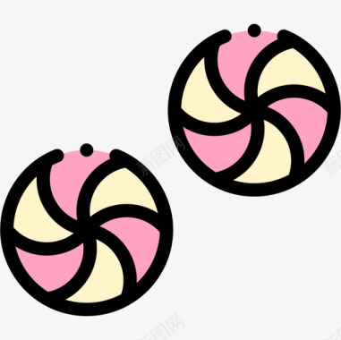 糖果甜点和糖果6线性颜色图标图标