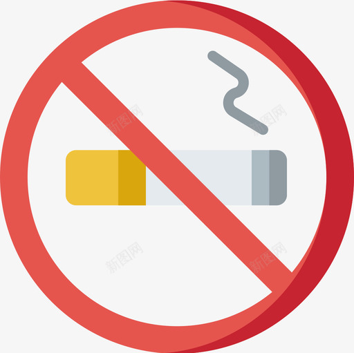 禁止吸烟信号和禁令5平坦图标svg_新图网 https://ixintu.com 信号 吸烟 平坦 禁令 禁止
