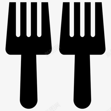 叉子餐具一次性叉子图标图标