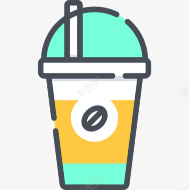 冰咖啡咖啡店100双色图标图标