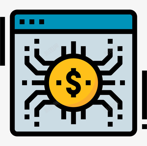 网页数字货币3线颜色图标svg_新图网 https://ixintu.com 数字 网页 货币 颜色