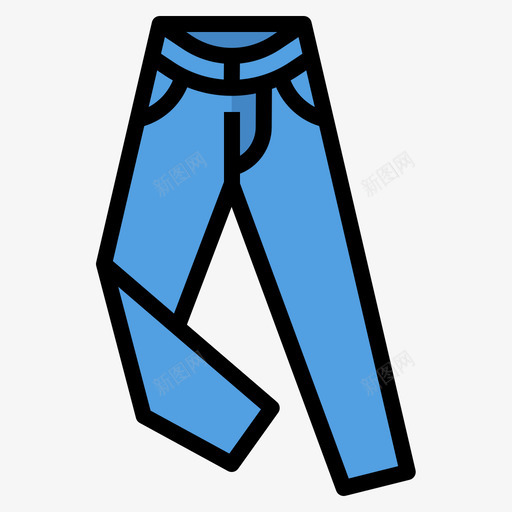 牛仔裤服装22线性颜色图标svg_新图网 https://ixintu.com 服装 牛仔裤 线性 颜色