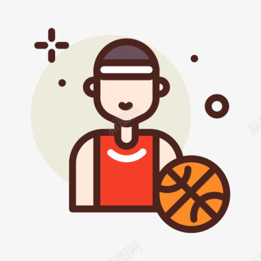 篮球运动110线性颜色图标图标