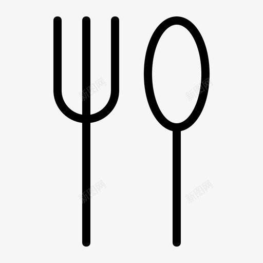 勺子和叉子吃食物图标svg_新图网 https://ixintu.com 勺子 叉子 菜单 食物
