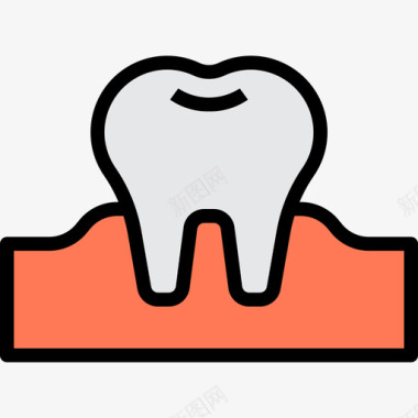 牙齿牙齿35线形颜色图标图标