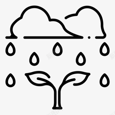 雨环境生长图标图标