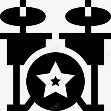 鼓组摇滚乐23填充图标图标