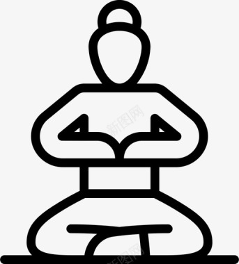 冥想瑜伽25线性图标图标
