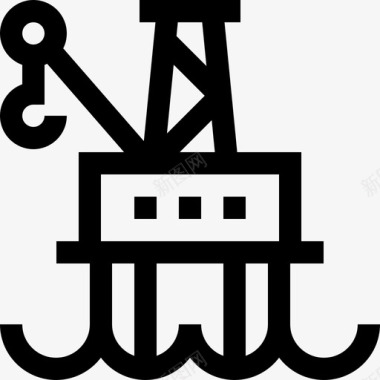 石油钻机工业64线性图标图标