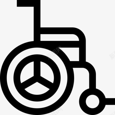 轮椅理疗11线性图标图标