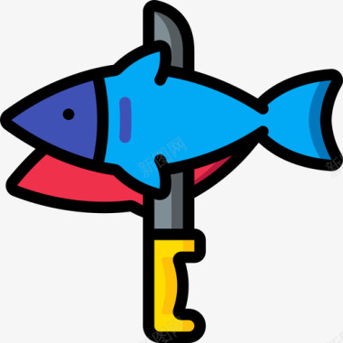 鱼片海鲜16原色图标图标