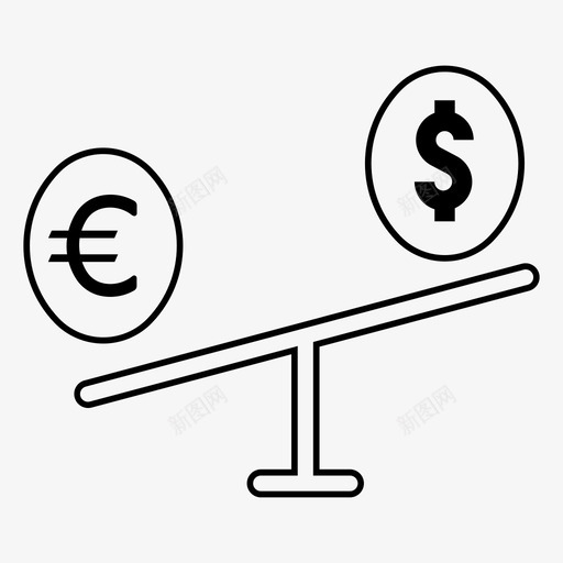 比较美元和欧元余额现金图标svg_新图网 https://ixintu.com 余额 元和 杠杆 欧元 比较 现金 美元 财务