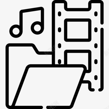 音乐文件夹音乐多媒体线性图标图标