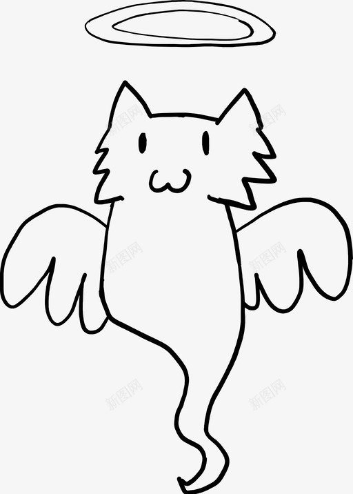 天使猫小猫图标svg_新图网 https://ixintu.com 天使 小猫