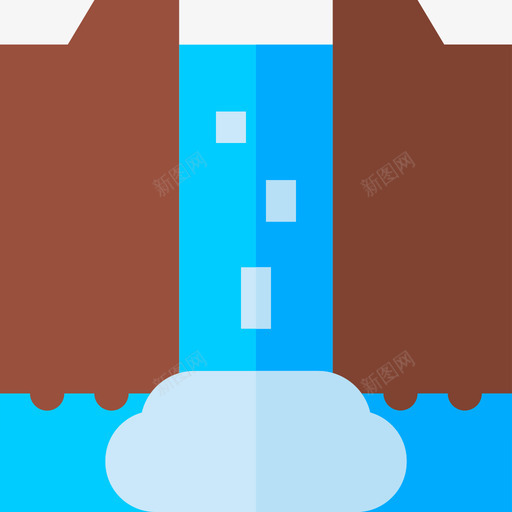 瀑布景观61平坦图标svg_新图网 https://ixintu.com 平坦 景观 瀑布