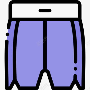 拳击短裤武术22线性颜色图标图标