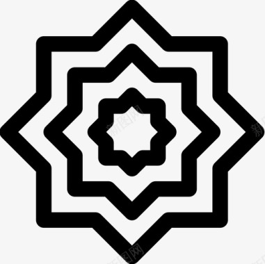 RubElHizbMuslim6线性图标图标