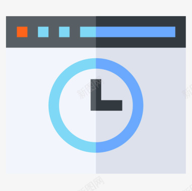浏览器速度表和时间3扁平图标图标