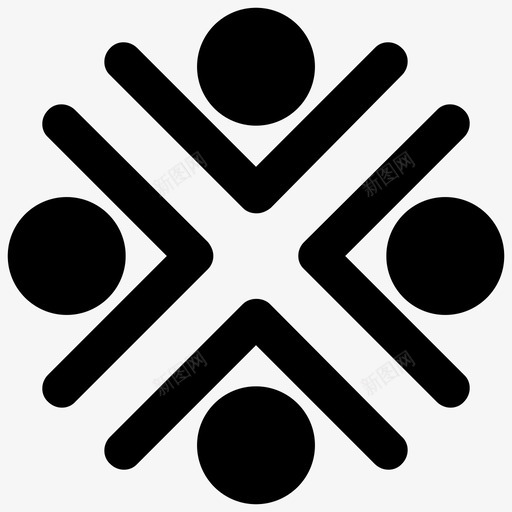 会议协作社区图标svg_新图网 https://ixintu.com 人员 会议 协作 团队 图标 字形 用户 社区 符号