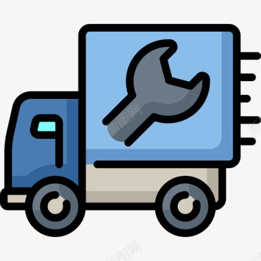 卡车客户服务6线性颜色图标图标