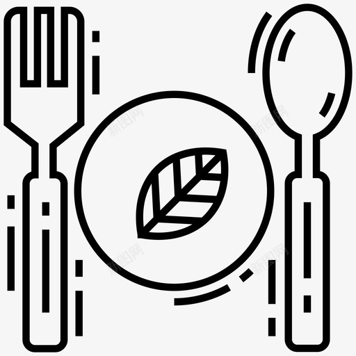 绿色食品餐具生态食品图标svg_新图网 https://ixintu.com 健康食品 图标 环境 生态 线图 绿色食品 食品 餐具