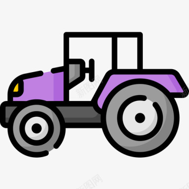 拖拉机车辆和运输12线性颜色图标图标