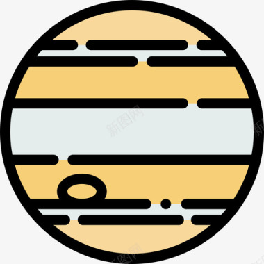 木星太空129线性颜色图标图标