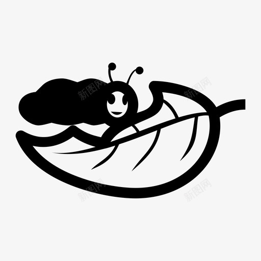 毛虫昆虫幼虫图标svg_新图网 https://ixintu.com 叶子 幼虫 昆虫 欧芹 毛虫 蠕虫