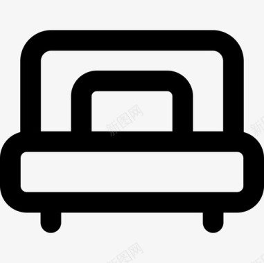 单人床床和早餐25直系图标图标