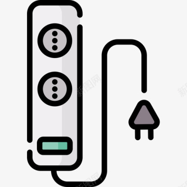 电源板电工工具和元件9线颜色图标图标
