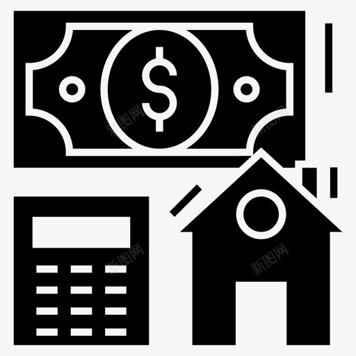 房产价格房屋贷款房屋价值图标svg_新图网 https://ixintu.com 产金 价值 价格 字形 房产 房地 房地产 房屋 税收 融和 贷款