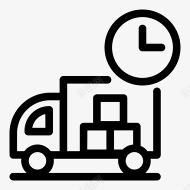交货时间装运卡车图标图标
