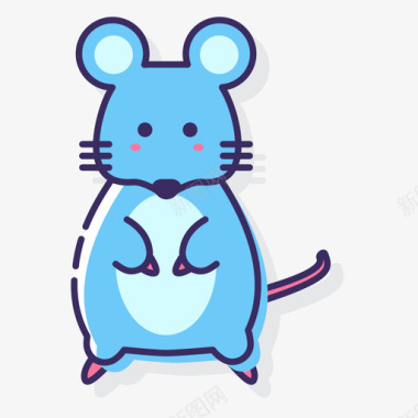 小鼠动物22线性颜色图标图标