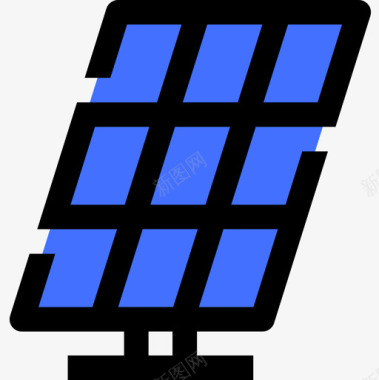 太阳能电池板能源36蓝色图标图标
