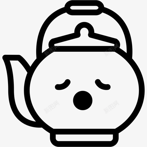 放松咖啡壶饮料图标svg_新图网 https://ixintu.com 咖啡壶 情绪 放松 茶壶 表情 饮料