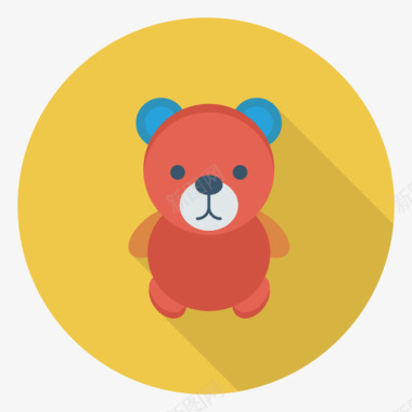 泰迪熊动物21圆形图标图标
