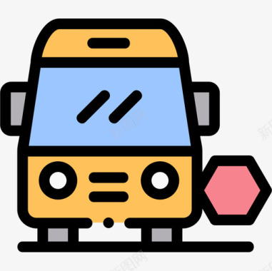 公交学校教育240线颜色图标图标