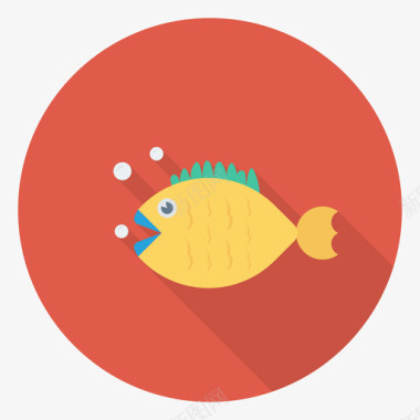 鱼动物21圆形图标图标