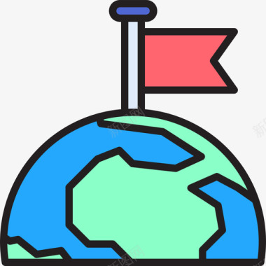 旗帜地理44线颜色图标图标