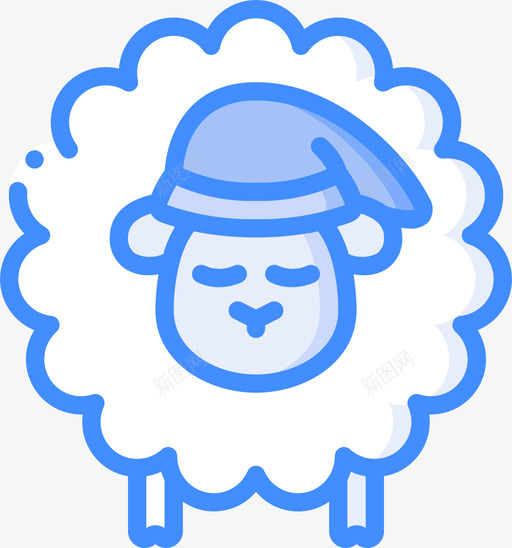 绵羊睡眠时间4蓝色图标svg_新图网 https://ixintu.com 时间 睡眠 绵羊 蓝色