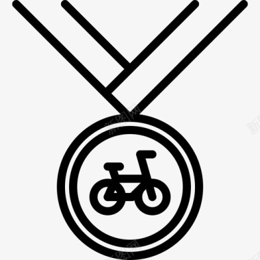 奖牌38号自行车直线型图标图标