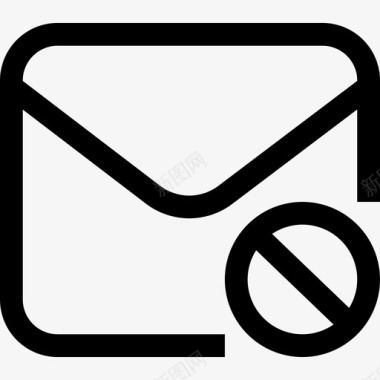 没有垃圾邮件阻止电子邮件图标图标