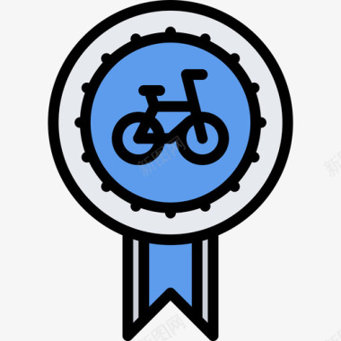 徽章40号自行车彩色图标图标