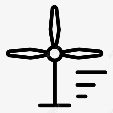 风力涡轮机生态气候变化图标图标