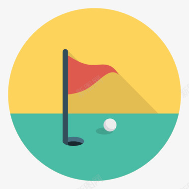 高尔夫活动5圆形图标图标