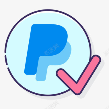 Paypal协同工作空间6线性颜色图标图标