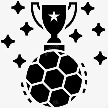 足球奖杯足球锦标赛明星奖杯图标图标