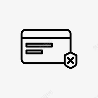 信用卡无担保支付保护图标图标